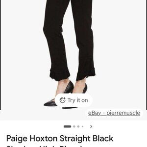 PAIGE Black Distressed Ankle Jeans